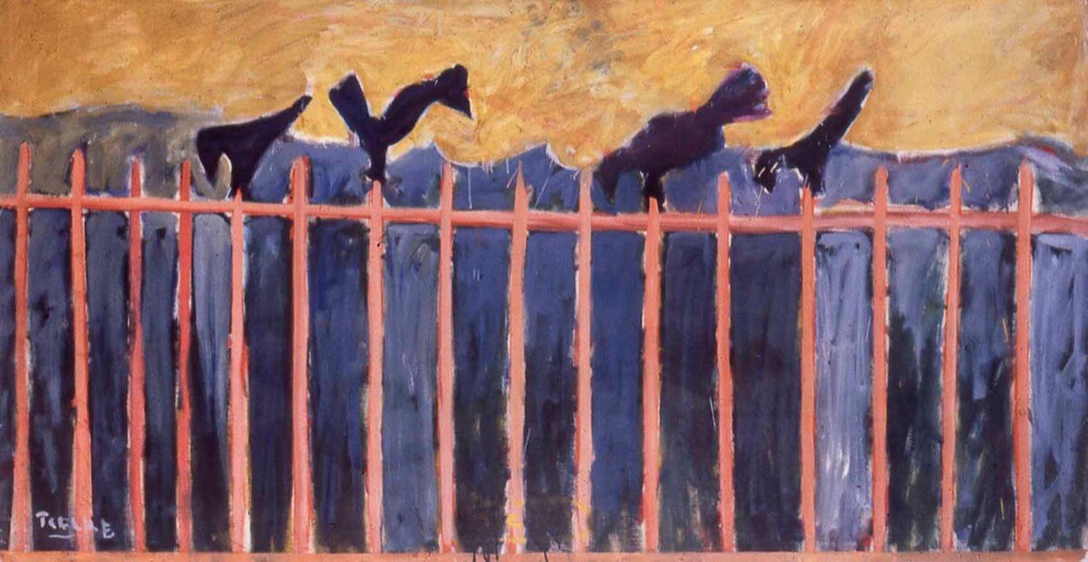Crows on a fence