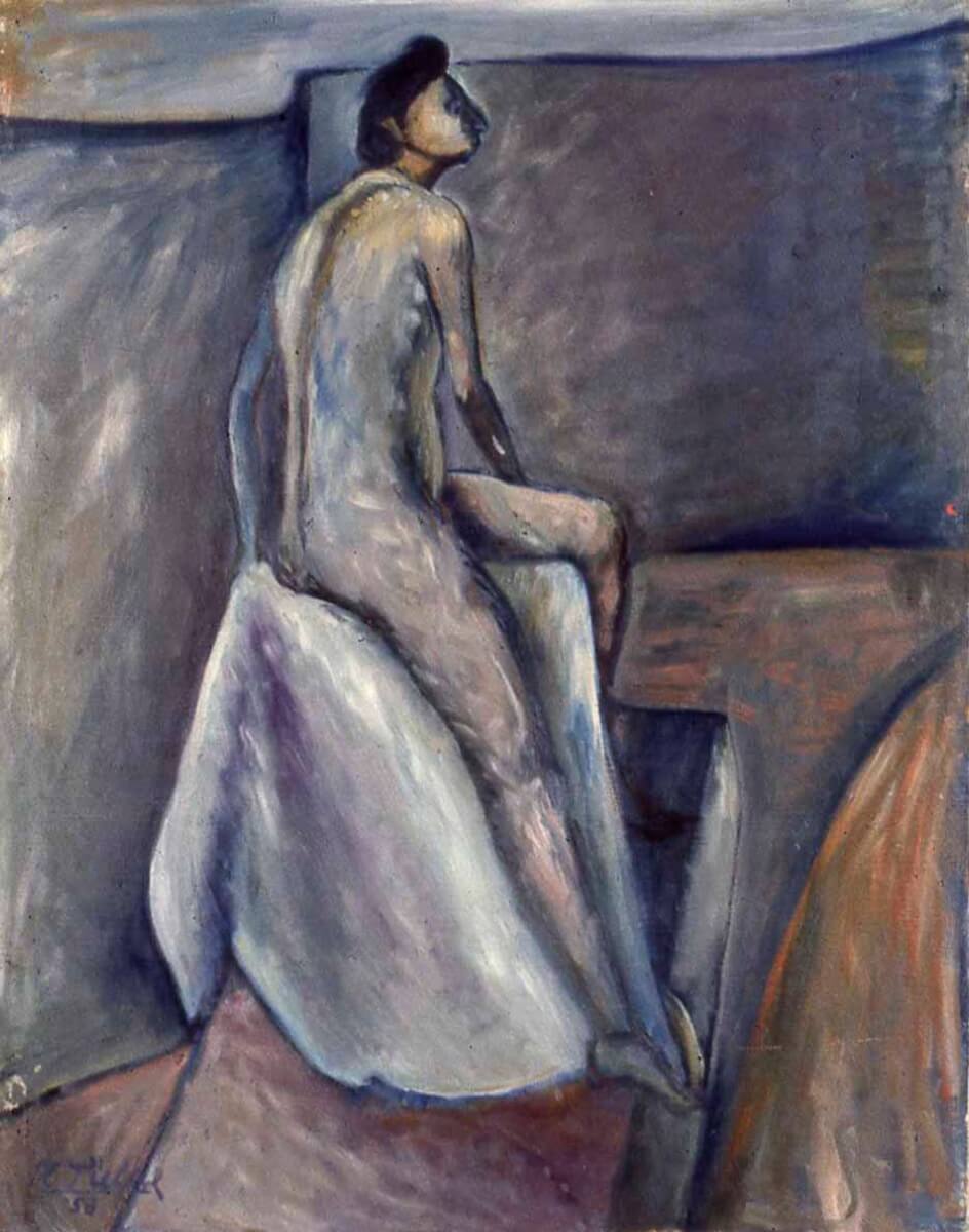 Donna nuda di profilo